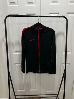 Nike Black Zip-Up Sweater with Red Accents
